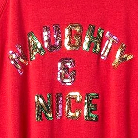 ❤️NWT VINTAGE TORRID SWEATSHIRT - CHRISTMAS HOLIDAY NAUGHTY & NICE - COZY FLEECE - Picture 2 of 13